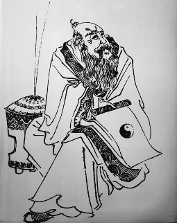 Zeichnung von Laotse - Weisheit Laotses | Zitat Laotse