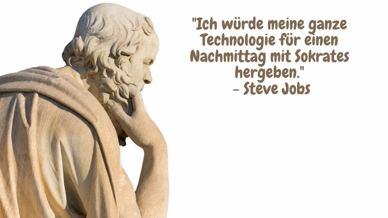 Sokrates mit Zitat - Details sind wichtig – es ist es wert, zu warten, bis sie richtig sind. - Steve Jobs Kopie