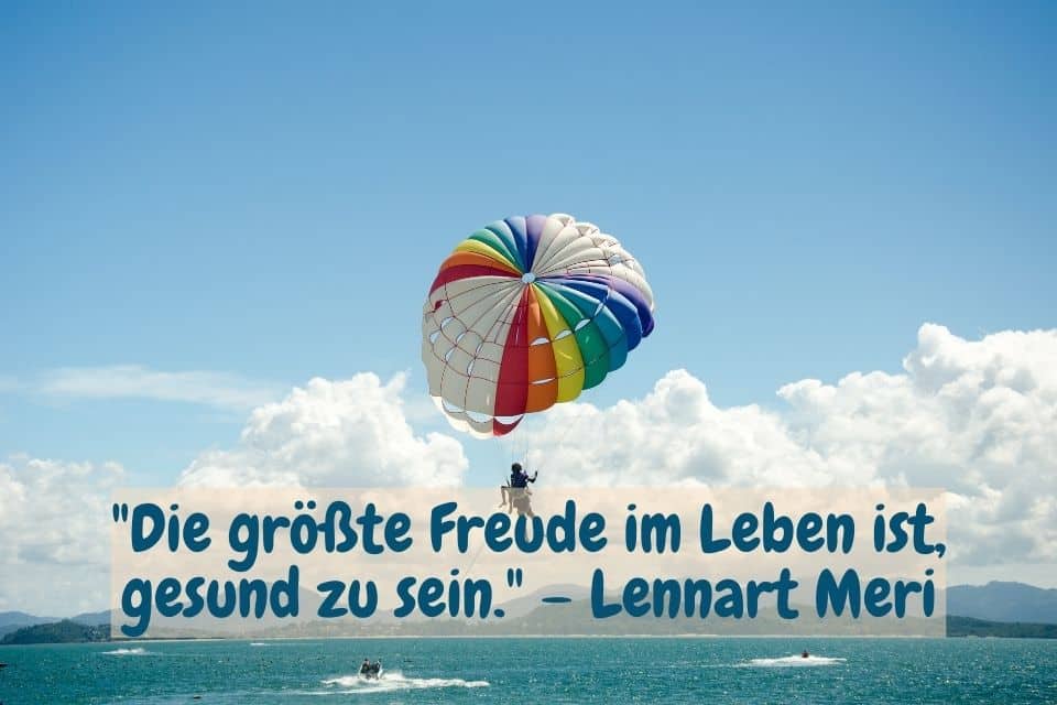 Zitat: "Die größte Freude im Leben ist, gesund zu sein." – Lennart Meri