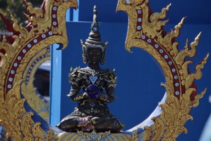 Buddha Statue blau - Selbstbewusstsein stärken
