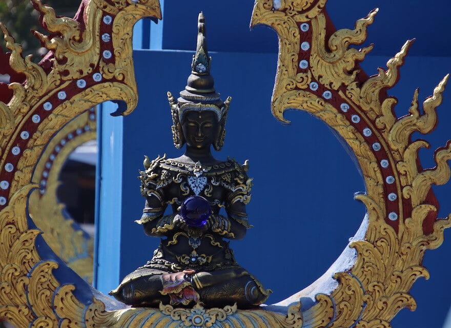Buddha Statue blau - Selbstbewusstsein stärken